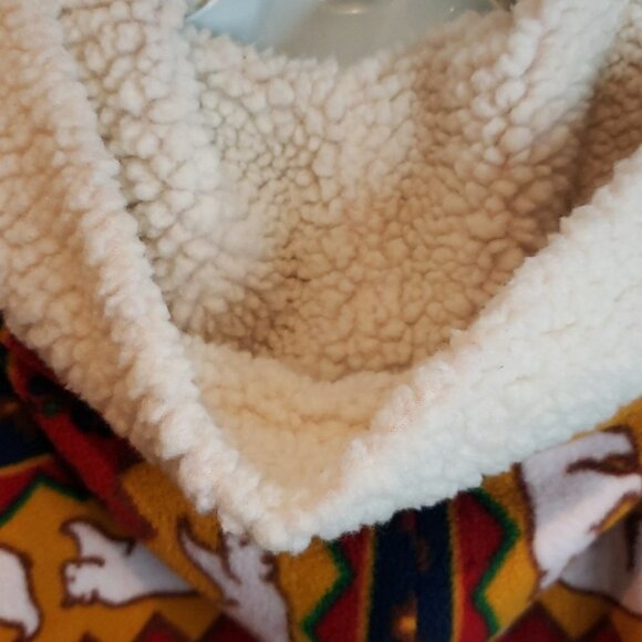 STANFORD Coat Lightweight fleece with Sherpa hoodie 2 front  pockets Size ta - Picture 8 of 11